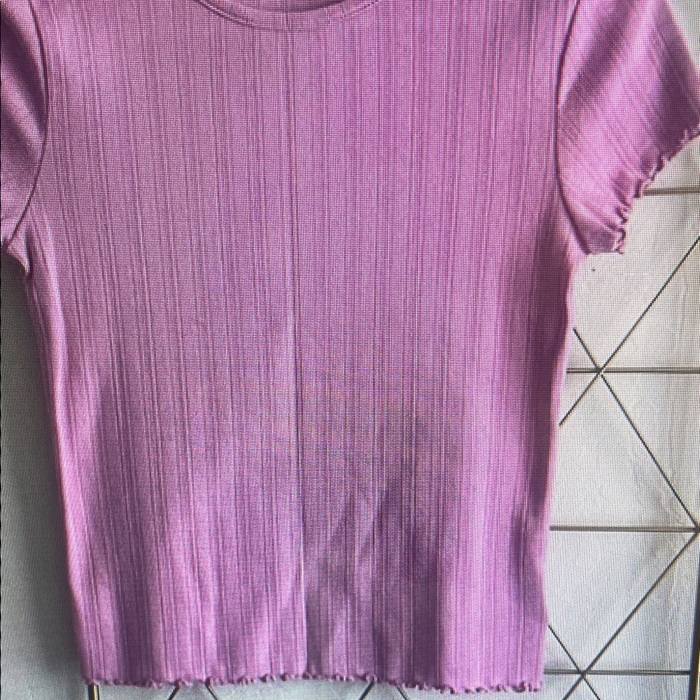 GAP Women's Light Purple Ribbed Top - Picture 2 of 6